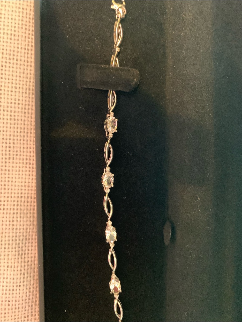 Clear lab created sapphire bracelet